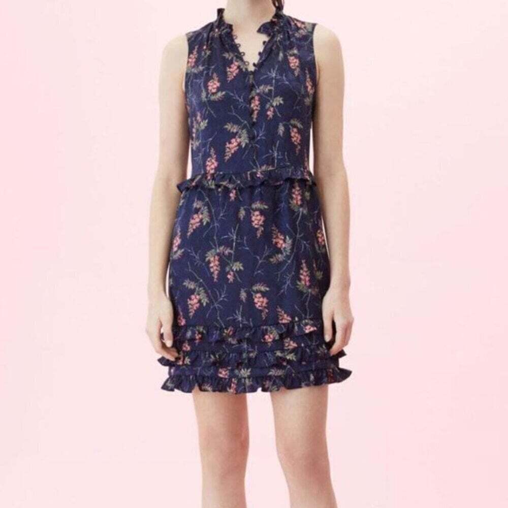 Rebecca Taylor Ivie Jacquard Silk Sleeveless Dress Size 6